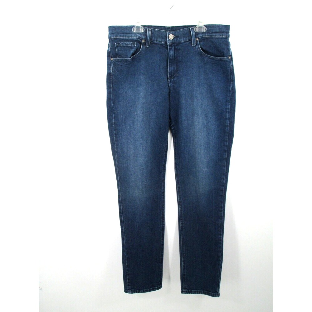 Mott & Bow Boyfriend Jeans Blue Denim Mid Rise Stretch SBOY-Ludl-10mo 32W 31L